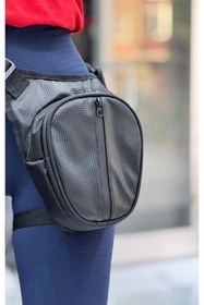 Resim HALL BREATHE Şık Karbon Desenli Bacak Çantasıyla Tarzını Yansıt 