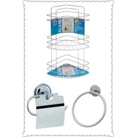 Resim Üçlü Şampuanlık + Banyo Aksesuar Seti 
