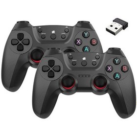 Resim Qingmipy Android/pc/ps3 Uyumlu 2.4g Kablosuz Oyun Kolu, 400mah Pil, Çift Oynama, Renkli Kutu Paketi - Savaş Gri 