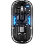 Resim Aula AM210 Dual Mode Bluetooth ve Kablosuz 1600DPI Rgb Şeffaf Şarjlı Mouse 
