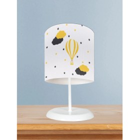 Resim Bebek ve Çocuk Odası Uçan Balon ve Bulut Desenli Abajur 
