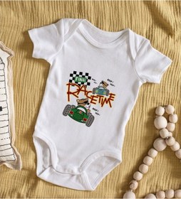 Resim Bitmeyenkartus Bk Kids Race Time Tasarımlı Bebek Body Zıbın - Model 1 Çok Renkli 