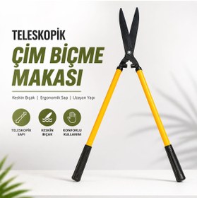Resim NZB Çim Biçme Makası Teleskopik Uzatılabilir Saplı Bahçe Makası Profesyonel Çit Budama Makası Dayanıklı 