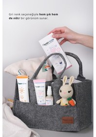 Resim Çok Amaçlı Kalın Keçe Anne Bebek Bakım Çantası Pratik Düzenleyici Organizeri Gri 