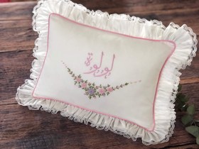 Resim Yarım Ay Dekoratif Bebek Yastığı - Pembe/Lila - Biyeli 
