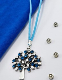 Resim biuti Turkuaz Parlak Taşlı Metal Hayat Ağacı Araba Dikiz Ayna Süsü, yeni Araba Hediyesi 