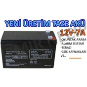 Resim 12 Volt 7 Amper Güvenlik Alarm Aküsü Sağlam Uzun Ömürlü 