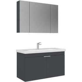 Resim Orka Desna 100 Cm Mat Antrasit Banyo Dolabı Takımı Antrasit 