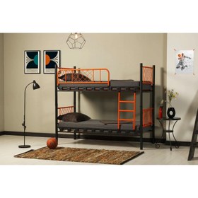 Resim Reyo Metis Genç Çocuk Yatak Odası Metal Ranza ve Karyola Turuncu 90x200 