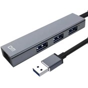 Resim DM CHB011 USB to RJ45 100Mbps Ethernet ve USB Çoklayıcı Dönüştürücü 