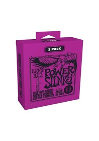 Resim Ernieball P03220 Power Slinky Elektro Gitar Teli 3 Lü Paket 11-4 