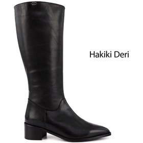 Resim Gönderi(R) Gönderi R Kadın Siyah Sivri Burun Kalın Topuklu Hakiki Deri Çizme Gkzc13452511 Siyah 