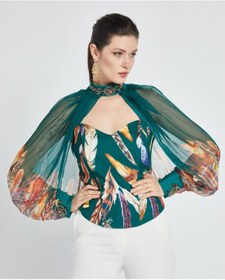 Resim İşleme Detaylı Bolero Ve Büstiyer Takım - Çıkarılabilir Bolero - Modern Ve Şık - Özel Gün Ve Davetler İçin Takım Petrol 