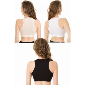 Resim Parlingerie Emzirme Yarım Atlet 3lü Seti Siyah-Beyaz-Ten 