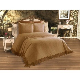 Resim Fransız Güpürlü Çeyizlik Pike Takımı Buket Cappucino (541547295) 