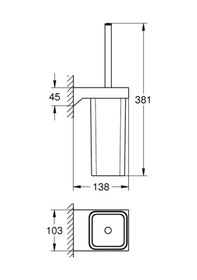 Resim Grohe Selection Cube Tuvalet Fırçası Seti - 40857000 Diğer 