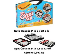 Resim Renas Store Toru 3 In 1 Çantalı Oyun Seti Satranç-Dama-Tavla 