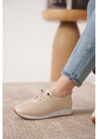 Resim Trendyshose 06245 Kadın Günlük Ayakkabı Krem 