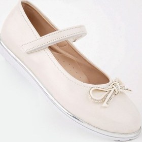 Resim Epaavm - Termo Taban Bıyık Fiyonk Sedef Cilt Kız Çocuk Ayakkabı Beyaz 