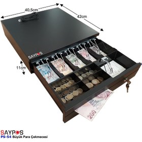 Resim Slip Gözlü Mx915 Yazarkasa Uyumlu 5 Geniş Kağıt Para Gözlü Büyük Para Çekmecesi 40,5x42x11cm 