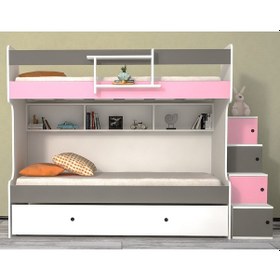 Resim Napoli Yavrulu Seyyar Çekmeceli Ranza Pgb M1 90 X 190 CM 