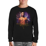 Resim Tupac Shakur Siyah Çocuk Sweatshirt 