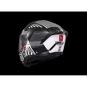 Resim Mt Helmets Mt Atom 2 Strange B2 Çene Açılır Kask Siyah Beyaz 