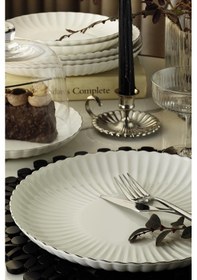 Resim Kütahya Porselen Bone Luz Form 24 Parça 6 Kişilik Yemek Takımı Pl 513300 
