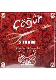 Resim 5 Takım Çöğür Uzun Sap Saz Bağlama Teli 5 Mızrap 
