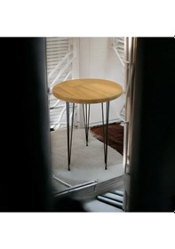 Resim Masif Panel Ahşap Yan Sehpa Firkete Ayaklı Beyaz - Atlantik Çam 