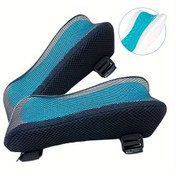 Resim 1 Adet Kalın Hafıza Köpüğü Ofis Koltuğu Kol Dayama Pedleri - Ergonomik Masa & Oyun Koltuğu Minderleri Soğutma Jeli, Nefes Alabilen File Kumaş ve Ayarlanabilir Kayışlar ile Konfor & Destek, Ergonomik Kol Desteği | Nefes Alabilen File Minder | Dayanıklı Ofis Aksesuarı 