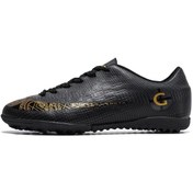 Resim Unisex Konfor Kaymaz Futbol Ayakkabısı Siyah 