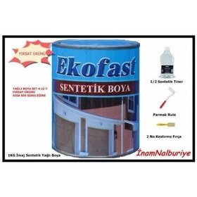 Resim Yağlı Boya Set - 1 Kg Boncuk Mavi Boya - Fırça - Rulo - Tiner 