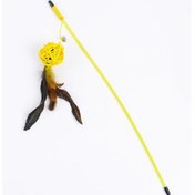 Resim Sarı Toplu Tüylü Kedi Oyun Oltası 46 CM 