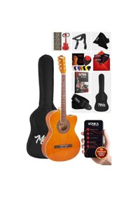 Resim Midex Xc-120brw Kaliteli Akustik Gitar Gül Klavye Sap Ayarlı 4/4 Full Set 