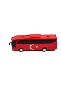 Resim Oyuncak Otobüs Sürtmeli Kırmızı 22 Cm 