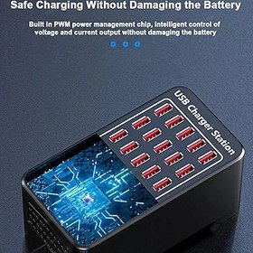 Resim Yüksek Güçlü Hızlı Şarj 10 Bağlantı Noktası 15 Bağlantı Noktası 20 Bağlantı Noktası 30 Bağlantı Noktası Şarj Cihazı 1A 2A Şarj Çok Bağlantı Noktalı USB Şarj Cihazı,10-Ports 