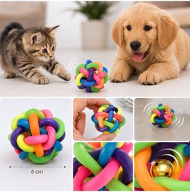 Resim Bakgelal İnteraktif Zilli Kauçuk Kedi Ve Köpek Oyun Topu 6 Cm Dayanıklı Çiğneme Ve Diş Bakım Oyuncağı 