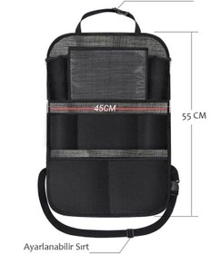 Resim RevuBaby Araba Koltuk Arkası Eşya Düzenleyici Organizer Koltuk Arkası Koruyucu Tablet Cepli 2adet Grey 