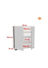 Resim 2 Kapaklı 4 Raflı Ayakkabılık Beyaz 