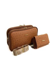 Resim Just Polo Kadın Orta Boy Baskılı Şık Omuz Çantası Ve Cüzdanı Kombin Shopper K232053mh Taba 