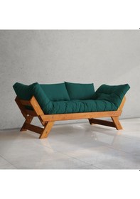 Resim Woodesk Adalar Masif Tik-petrol Renk 2li Kanepe Cpt8103-210 