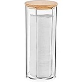 Resim Ahşap Kapak Disk Pamukluk Organizeri 