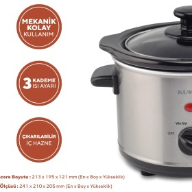 Resim Kumtel Yavaş Pişirici Slow Cooker Elektrikli Güveç 120W HSC-01 