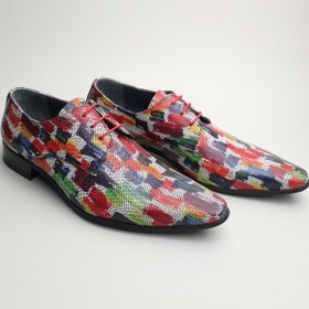 Resim Gondol Erkek Hakiki Deri Sivri Burun Özel Deri Tasarımlı Kundura Tz.615 