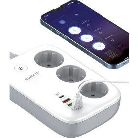 Resim Sword Wi-Fi Akıllı Priz, 30W Type-C, 3’lü Priz + 3 USB, Uzaktan Kontrol ve Zaman Ayarlı, Akım Korumalı 2 metre SW-3PU1C 
