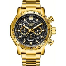 Resim Fochsia Lıge 2025 Erkek Kol Saati Kare Kadran Spor Kronograf Işıklı Takvim Golden Hediyelik Diğer 