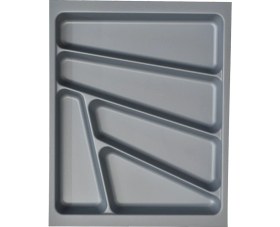 Resim Mediterian Gri Çekmece İçi Kepçelik, 50x40 cm, şık ve düzenli saklama çözümü 