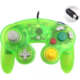 Resim Trans Açık Yeşil-şeffaf Renkli Kablolu Gamepad Denetleyici Joypad, Ngc Joystick İçin Gamecube Pc İçin Tek Noktalı 