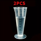 Resim 2 adet 100 ml Şeffaf Plastik Gradüasyonlu Silindirler - Laboratuvar ve Mutfak Kullanımı için Dayanıklı, Sızdırmaz, Temizlemesi Kolay Ölçüm Araçları, Temel Öğretim Malzemesi Aksesuarları, Lab Ekipmanı | Şeffaf Tasarım | Dayanıklı Plastik 